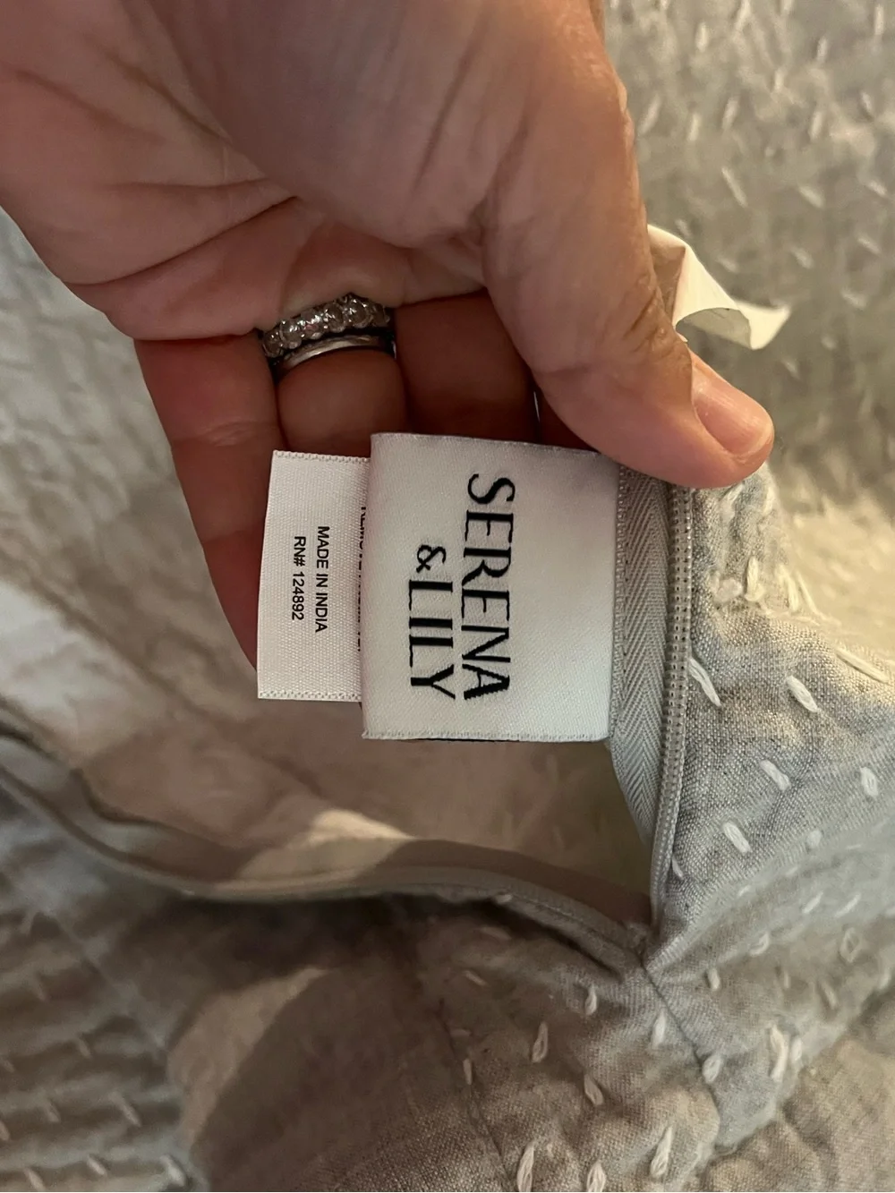 Serena & Lily Almonte Quilt Standard Sham in Smoke/White - Set of 2